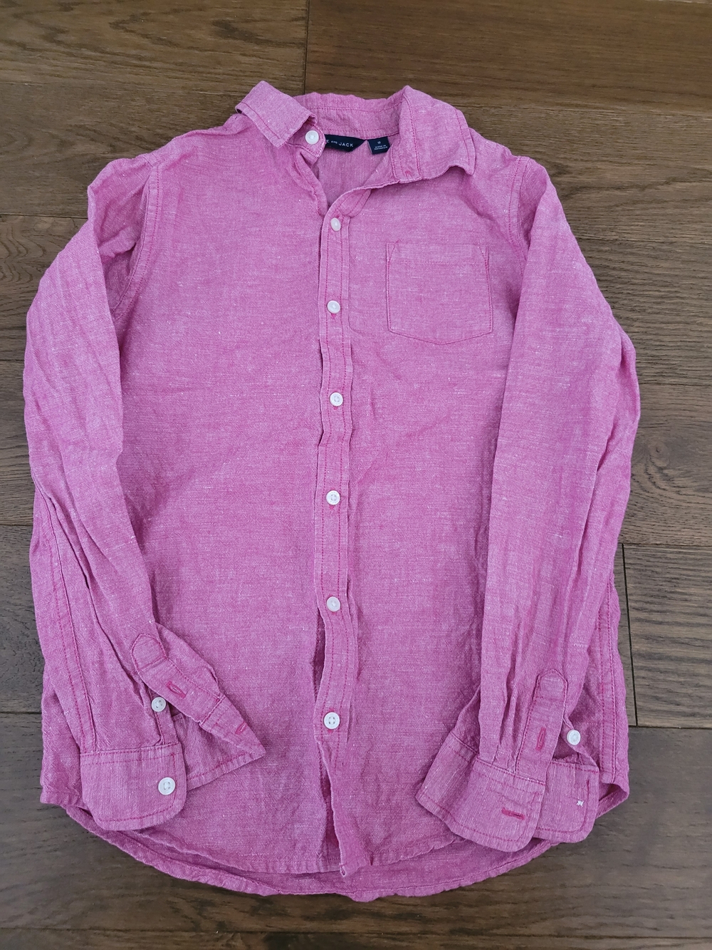Janie and Jack Pink Linen-Blend Button-Down Shirt